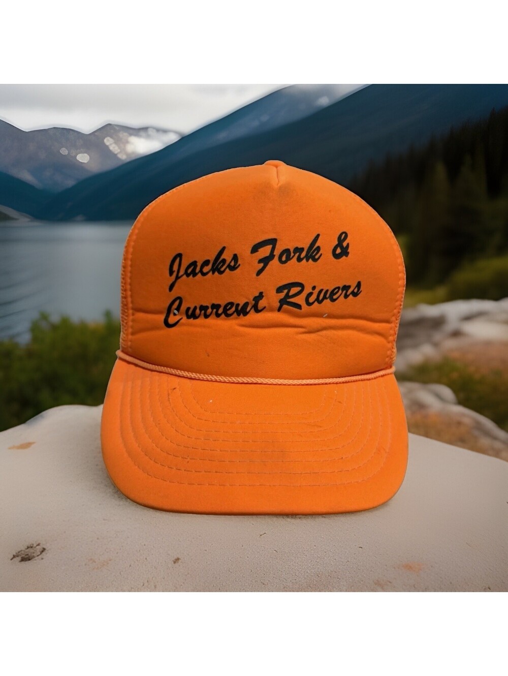 Jack’s Fork And Current River Spring Fed Stream Ozarks Orange Baseball Cap Hat
